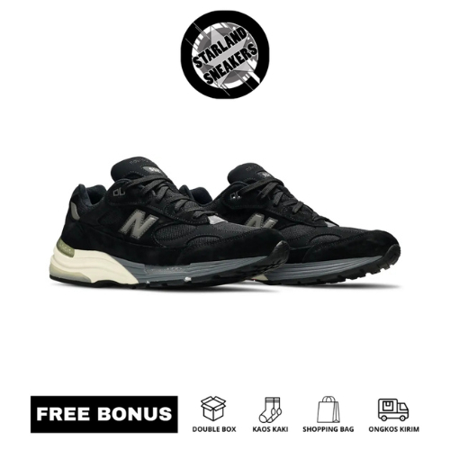 StarlandSneakers - Sneakers NB 992BL Black Grey Made In USA 100%