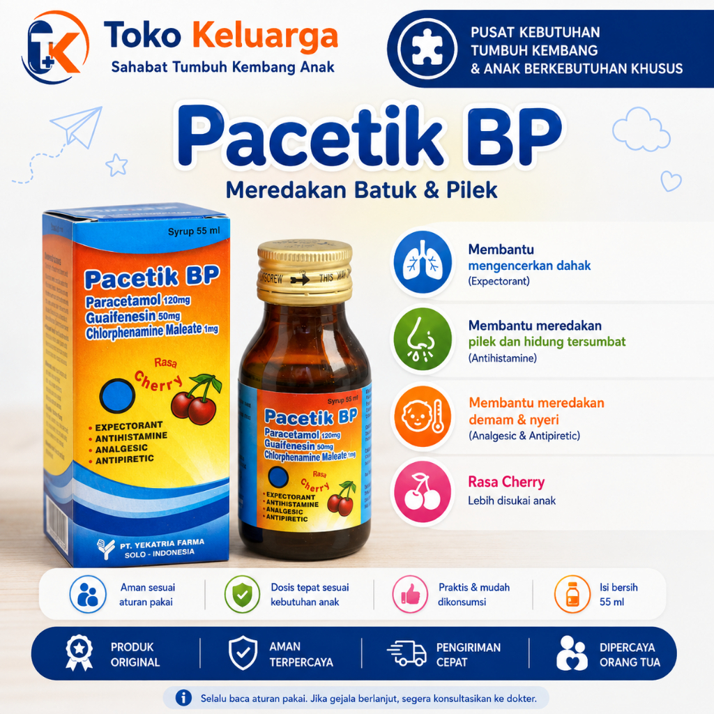Pacetik BP Sirup 60 ml - meredakan demam, batuk dan pilek pada anak