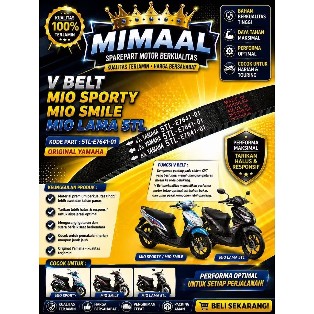 VANBELT VBELT PANBEL MIO SPORTY/MIO SMILE OEM PART