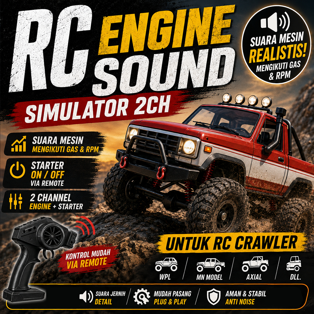 RC Truck Engine Sound Simulator Suara Mesin Realistis Sound System Mobil RC Crawler Tersedia Pilihan