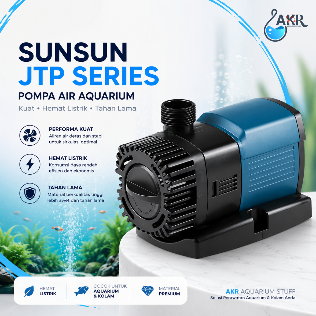 Pompa Kolam Aquarium Sunsun JTP 2000 JTP 2500 JTP 3000 LPH Ikan Koi Goldfish Water Pump Pond