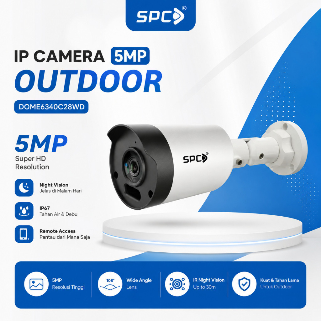SPC IP Camera 5MP& 2MP Outdoor DOME6340C28WD CCTV Kamera Outdoor Full Color Smart IR Night Vision IP
