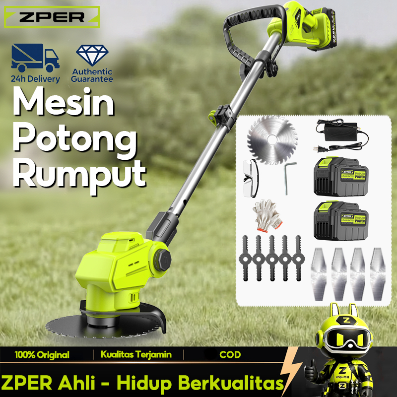 ZPER Mesin Potong Rumput Baterai Lithium Alat Pemotong Rumput Baterai Modern 988VF Kualitas Tinggi
