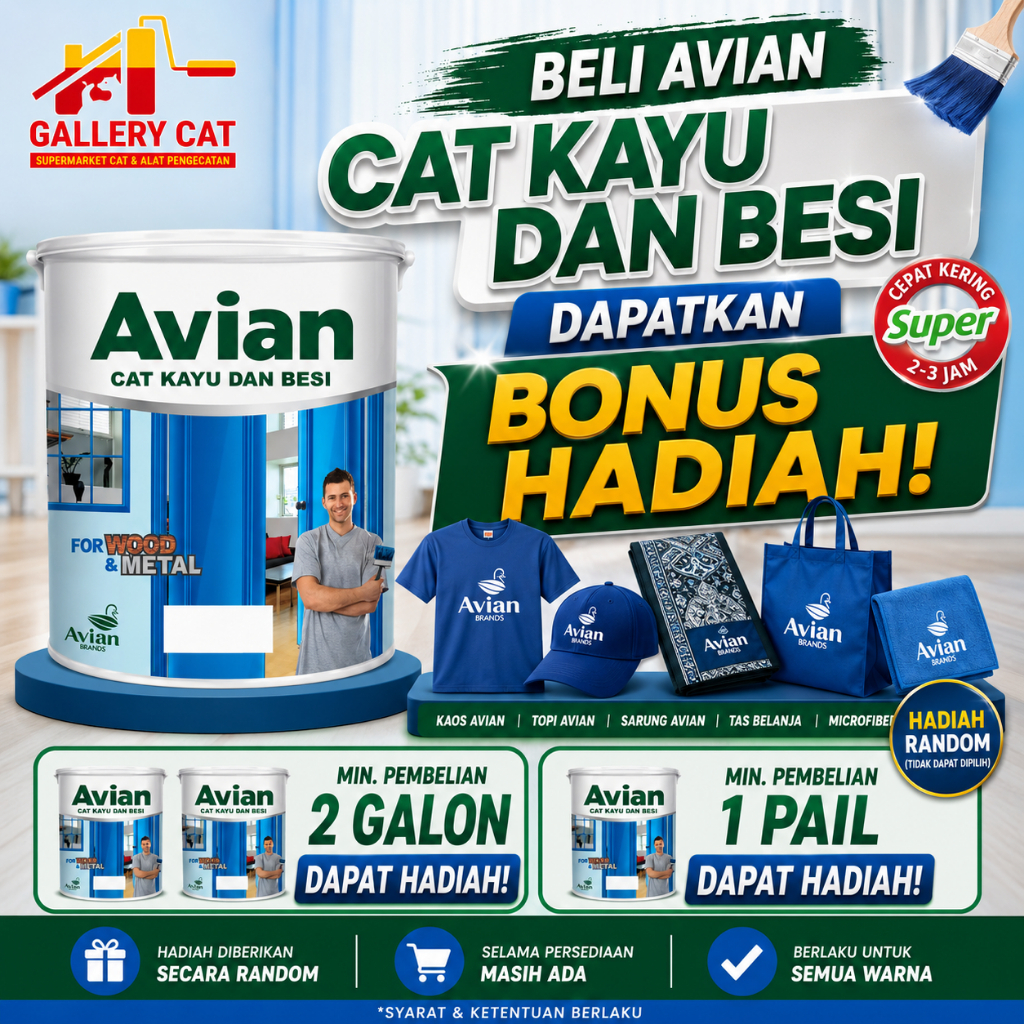 Cat BESI Avian 0,9 Lt & Cat Kayu Avian / Cat Minyak AVian / Cat Avian High Gloss Enamel