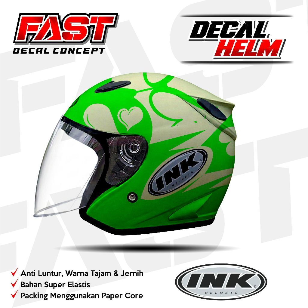 Decal stiker helm INK half face  Motif Abstrak  Racing Livery  HELM INK Design StickeDecal stiker he