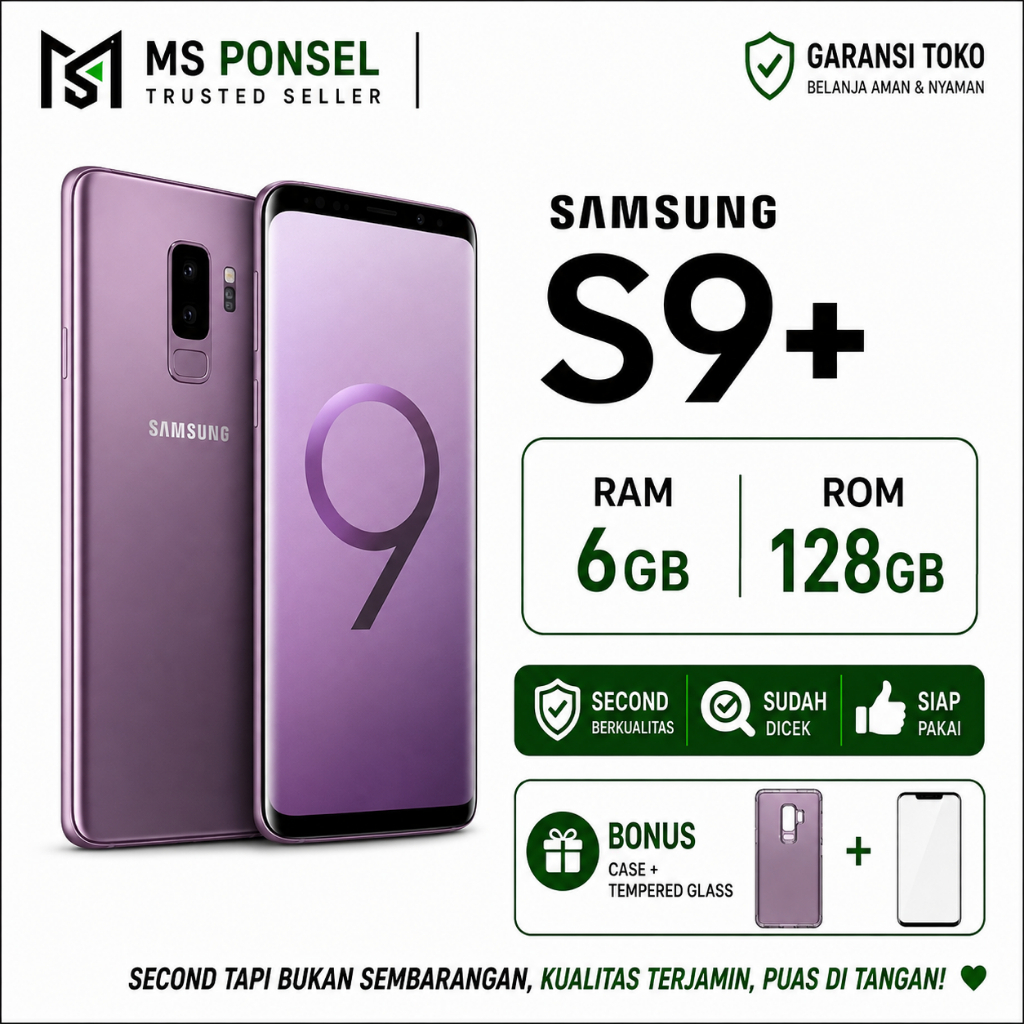 Samsung Galaxy S9 Plus 6/128GB Ex Resmi SEIN Original | S9 64GB Second