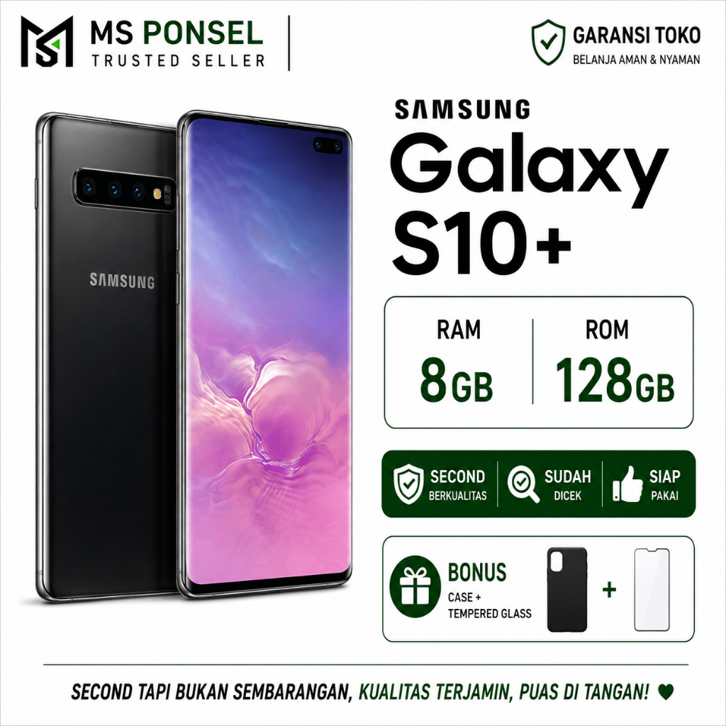 SEIN | Samsung Galaxy S10 Plus S10+ 8/512GB 8/128GB 12/1TB Resmi Second Fullset Original