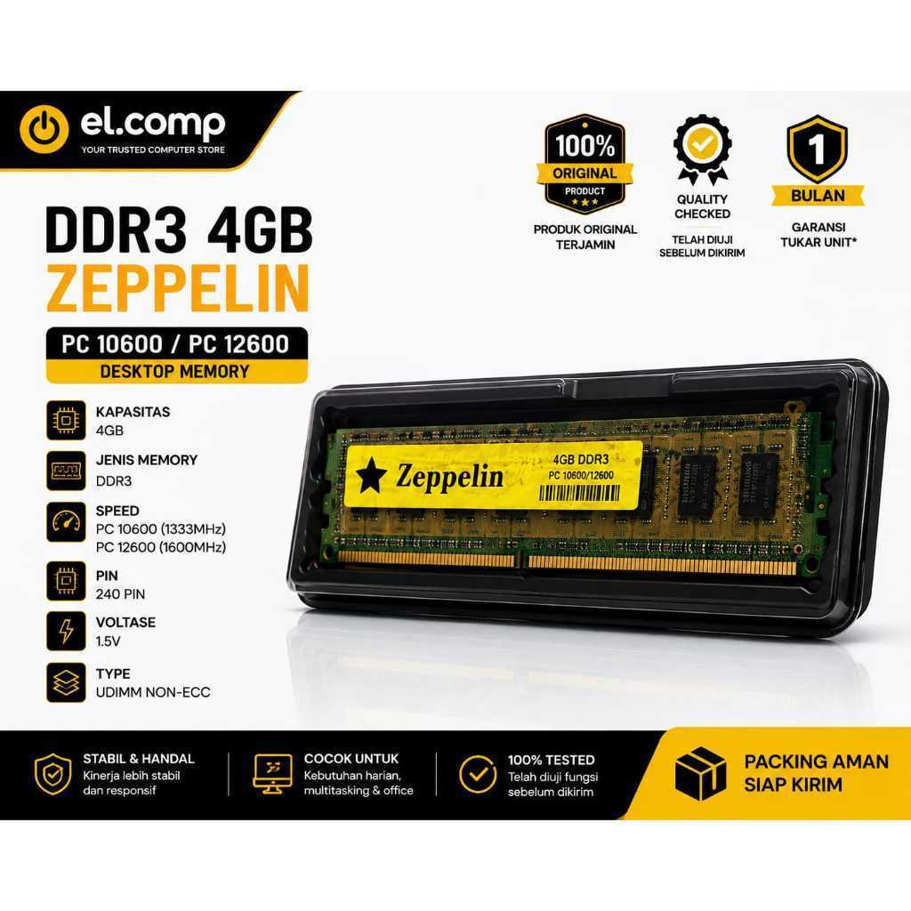 DDR3 4 GB ZEPPELIN PC 10600/12600