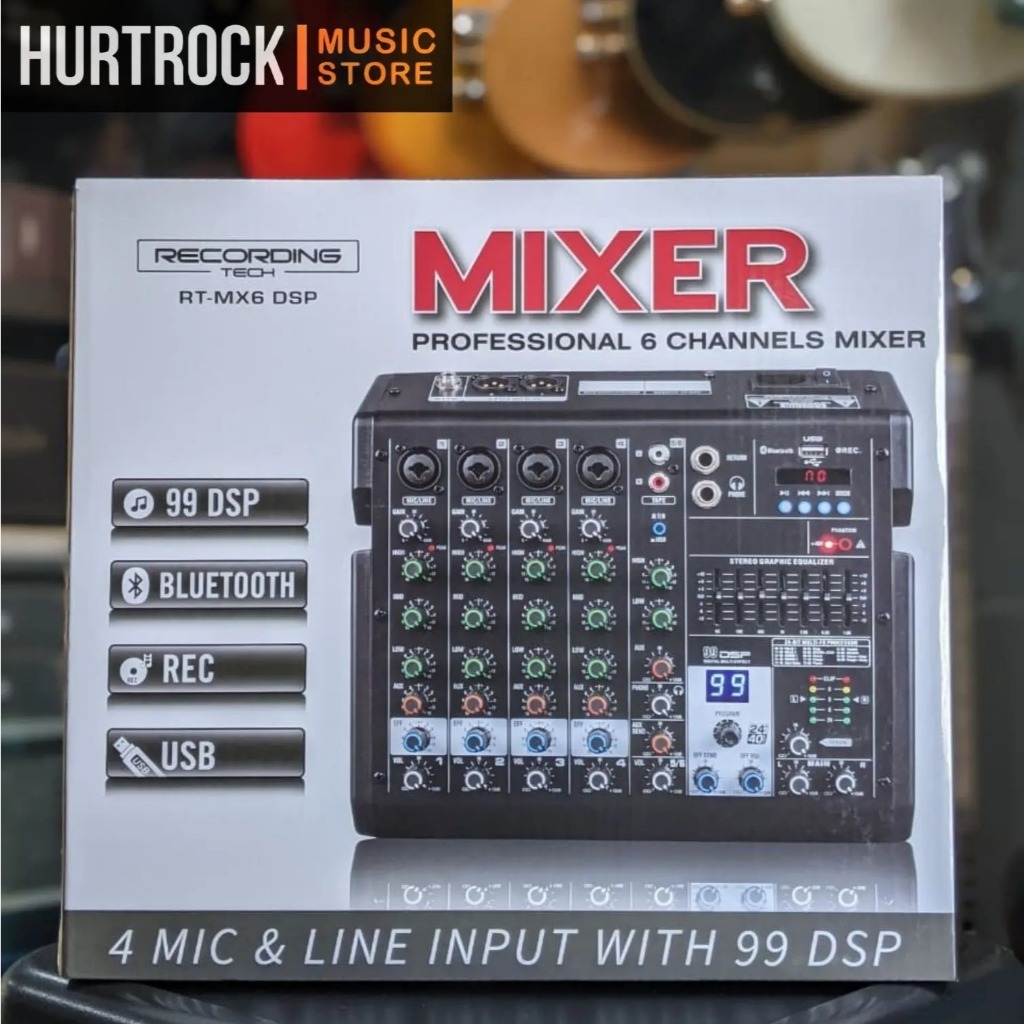 Mixer Recording Tech RT MX 6 DSP Podcast Live Stream