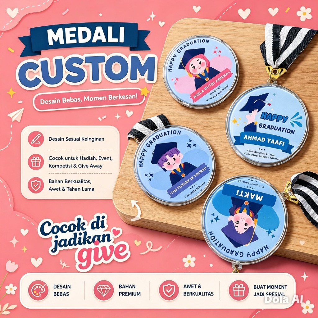 MEDALI CUSTOM | MEDALI WISUDA | MEDALI HARI GURU | MEDALI BEST TEACHER | MEDALI HARI IBU