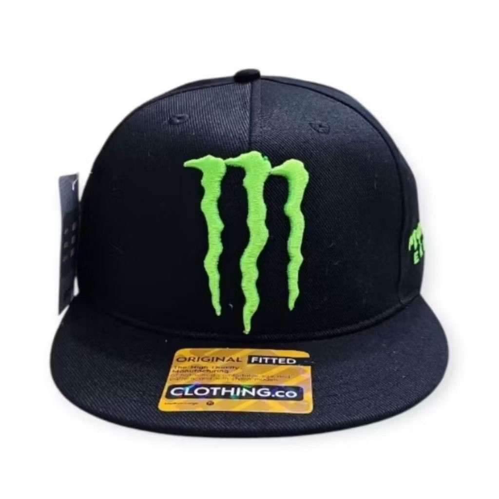 Topi Snapback Pria Wanita / Topi Snapback Monster Energy Distro Bordir Premium