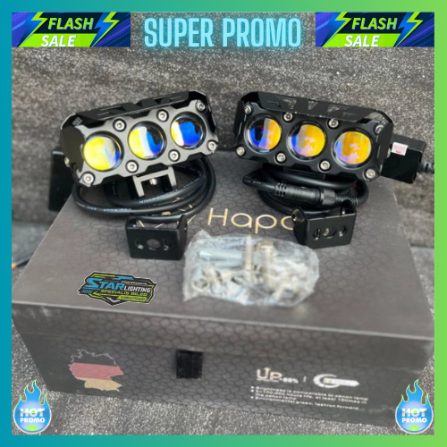 Minilaser HAPAG 3 Mata Mini Projie 3 Mata Purple Lens 35 Watt Putih Kuning Original Premium Quality