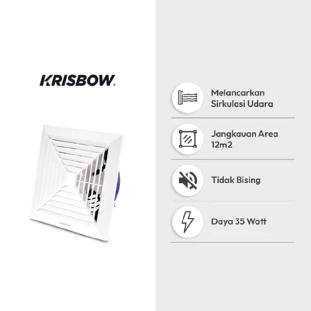 AZKO KRISBOW EXHAUST FAN PLAFON 10INCH PUTIH/AZKO KRISBOW CEILING EXHAUST FAN 10INC/PULL CONTROL/EXH