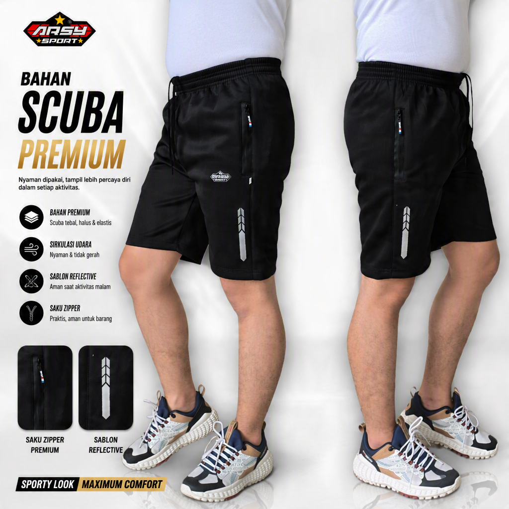 Arsy Sport - Celana Running Pria - Celana Pendek Olahraga Sport Short Pant Gym - SC003