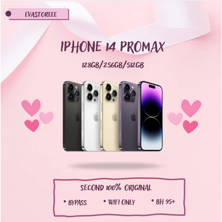 IPHONE 14 PRO MAX WIFI ONLY 128GB/256GB/512GB Bekas Second Original Mulus Fullset Game/Live/Merekam 