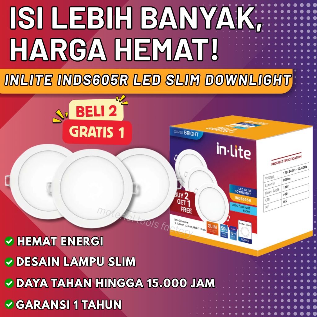 NEW PRODUK LAMPU LED - LAMPU DOWNLIGHT PLAFON - LAMPU LED RUMAH - DOWNLIGHT INLITE LAMPU LED PANEL