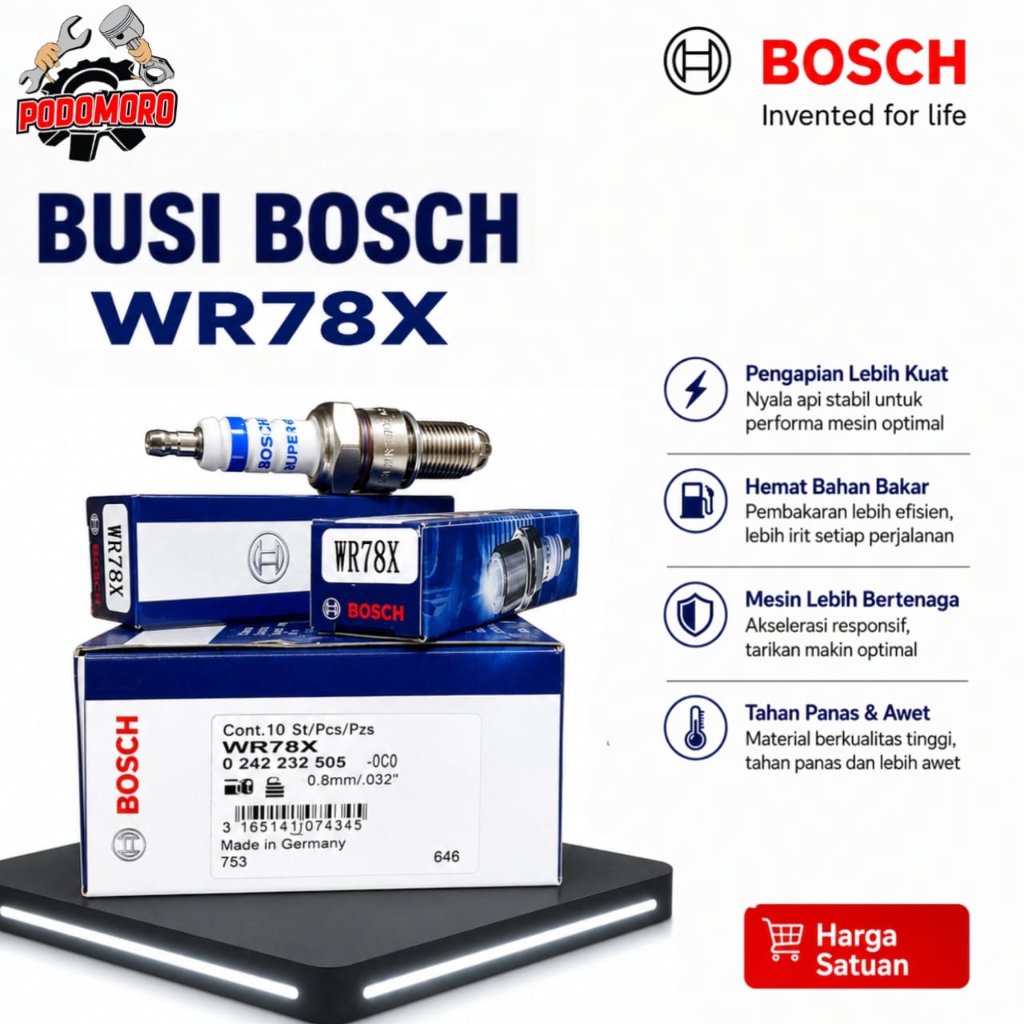 Busi BOSCH Super 4 WR78X Four Racing Toyota Kijang 3K 4K 5K 7K Kijang Doyok Original