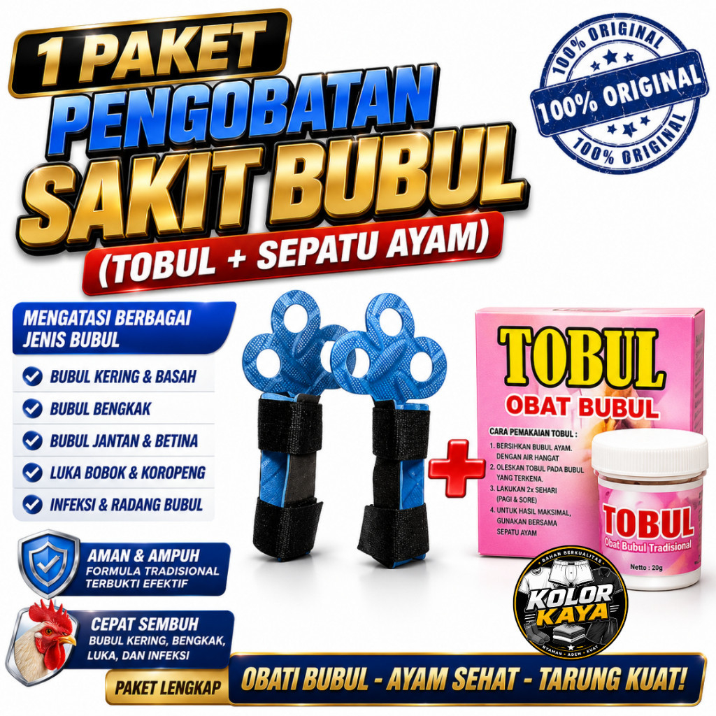 1 PAKET PENGOBATAN SAKIT BUBUL (TOBUL + SEPATU AYAM) MENGOBATI AYAM SAKIT KAKI MATA IKAN BUBULEN