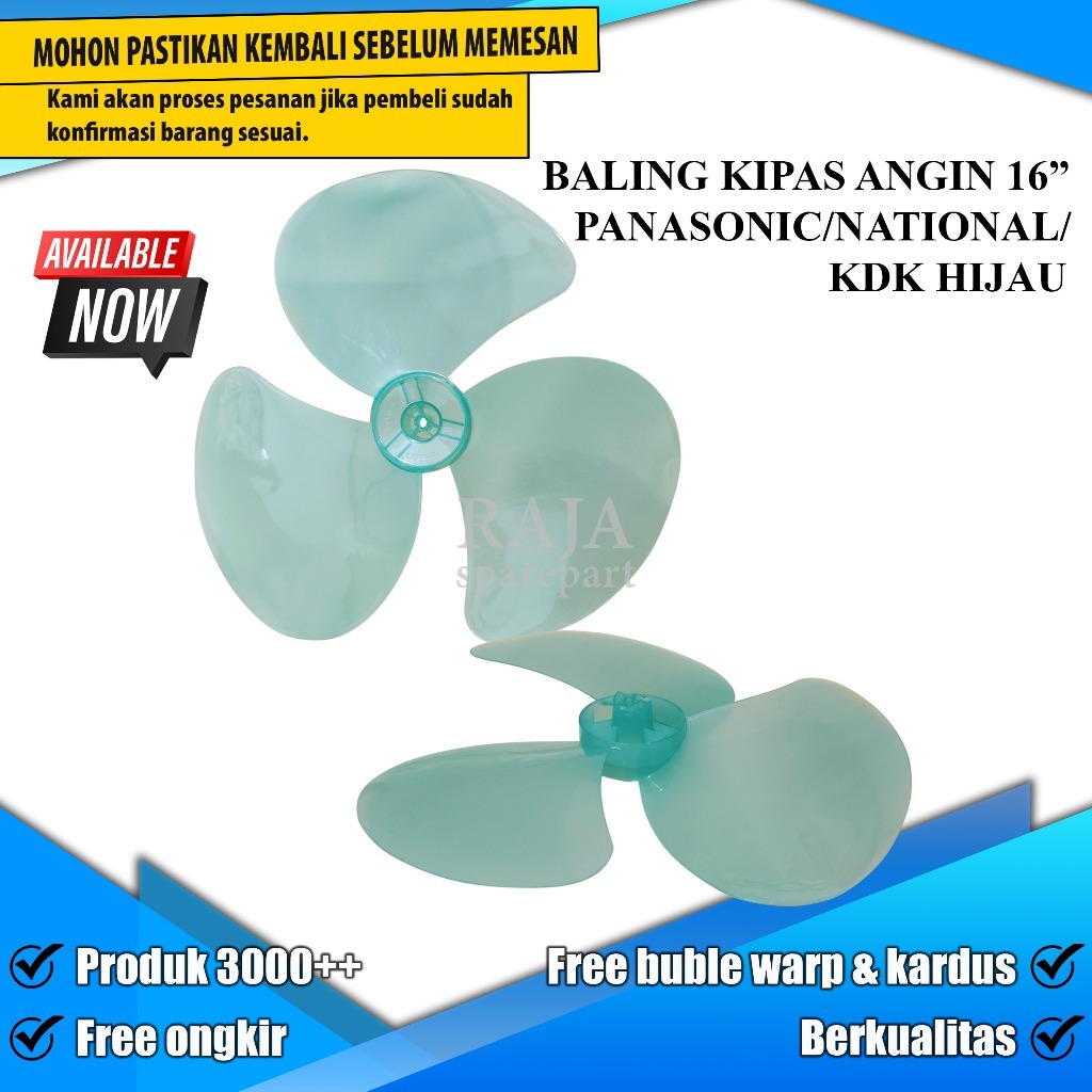 BALING - BALING KIPAS ANGIN 16" PAN/NAT/KDK HIJAU BPH / BALING KIPAS