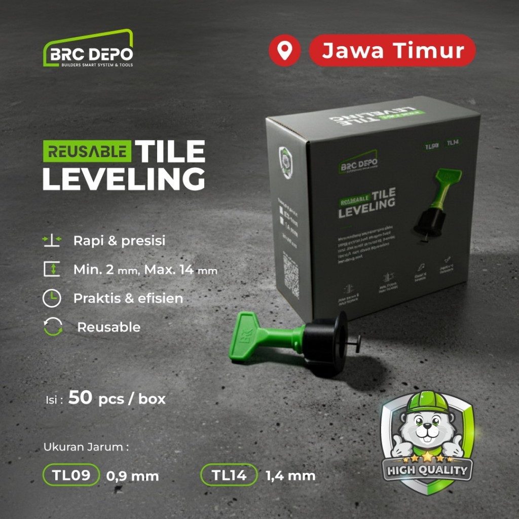 Tile Leveling Alat Perata Keramik Ubin Perapi Granit Model Putar TL09 & TL14 (ISI 50 PCS) - BRC depo