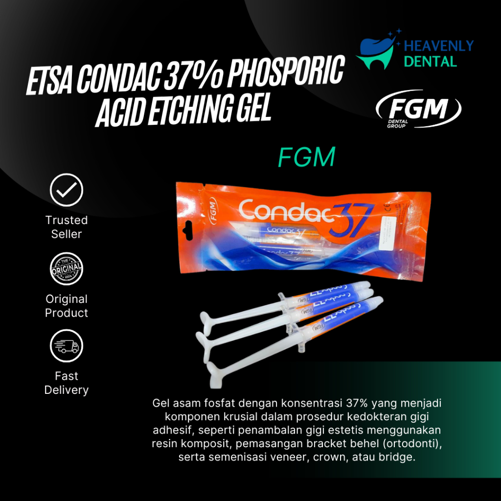 Etsa Condac 37 / Dental Etsa Gigi Etching Etchant / Etchan Etsa / Gel Biru Tambal Gigi Veneer
