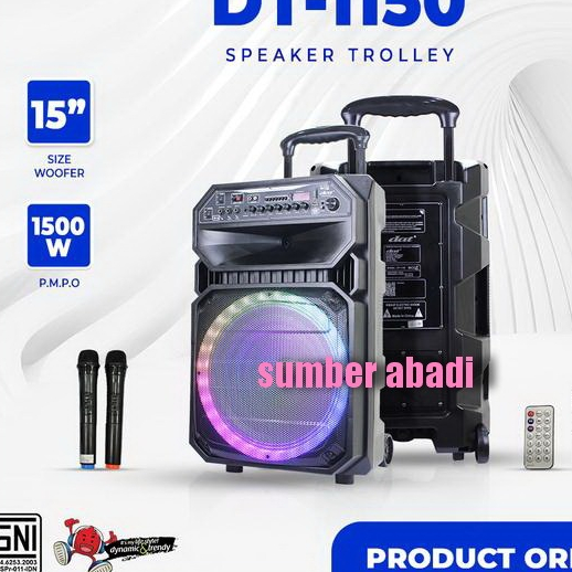 DAT Speaker DT 1150 Trolley 15 Inch Bluetooth Mic / Speaker Portable Dat Dt1150