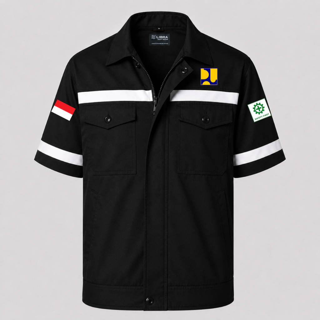 Termurah  Baju Kemeja Seragam Wearpack Safety Dinas PUPR Pria Wanita Lengan Pendek Kerja Lapangan Ou
