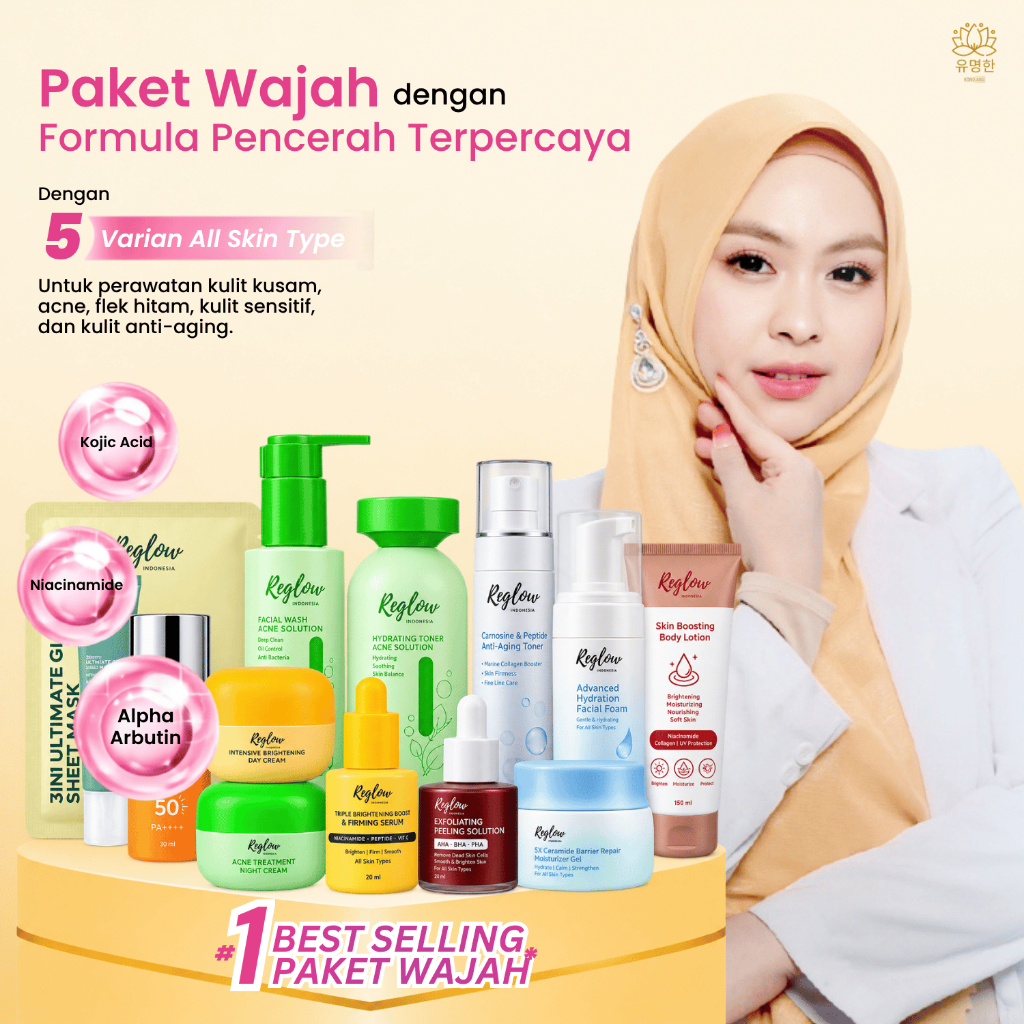 Reglow dr Shindy Skincare Paket Wajah Pencerah Kulit Kusam Glowing & Flek Hitam - Korean Whitening B