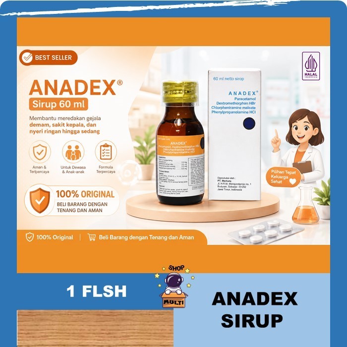 ANADEX SIRUP 60 ML ORIGINAL - OBAT FLU BATUK PILEK DEMAM