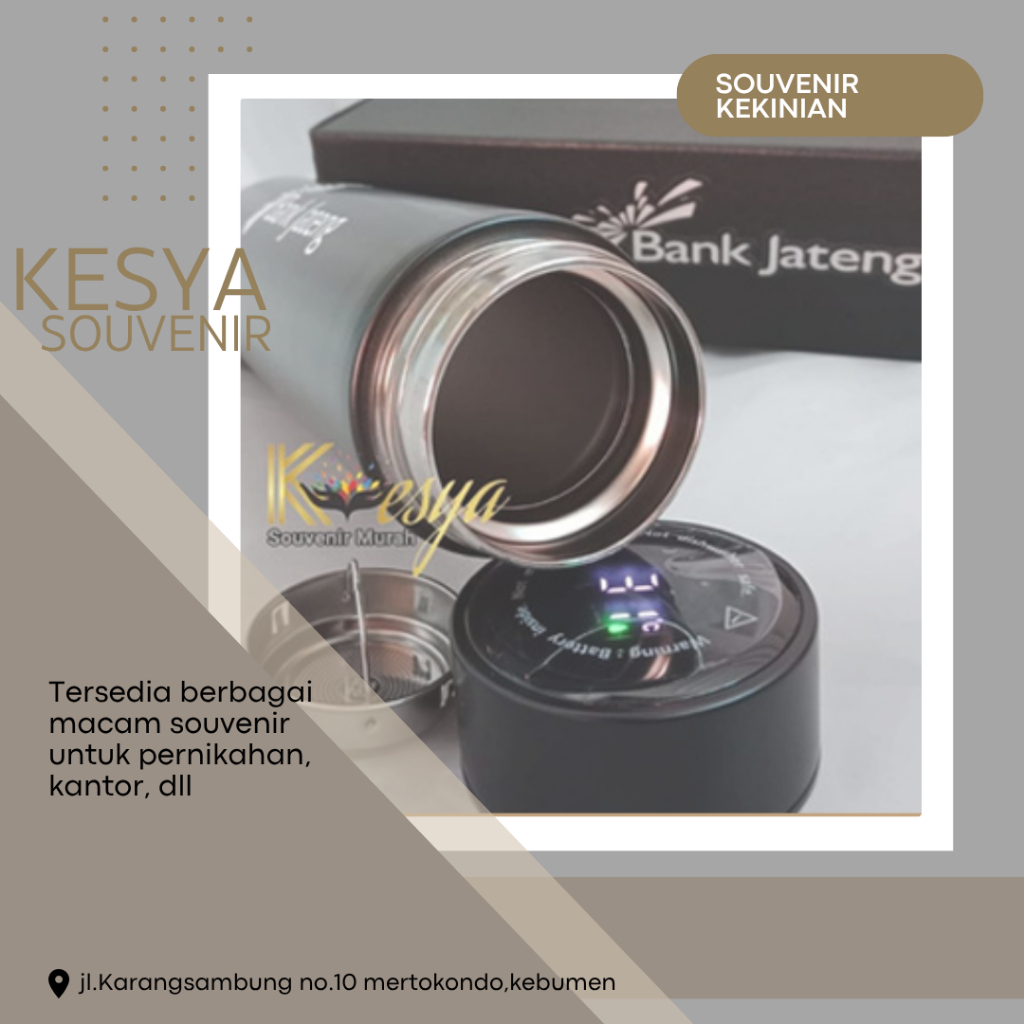 Kesya Souvenir | TERMOS LED CUSTOM -Tumbler LED Suhu Termos Air Panas Custom  Hardbox Nama Perusahaa