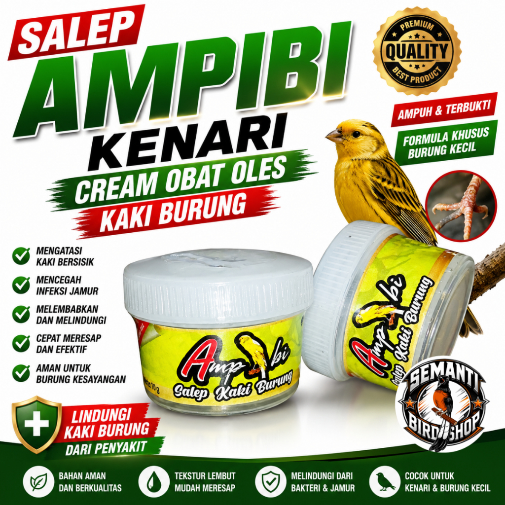 JUAL SALEP AMPIBI KENARI CREAM OBAT OLES KAKI BURUNG JAMUR BUBUL BENGKAK LUKA PATAH BOROK INFEKSI