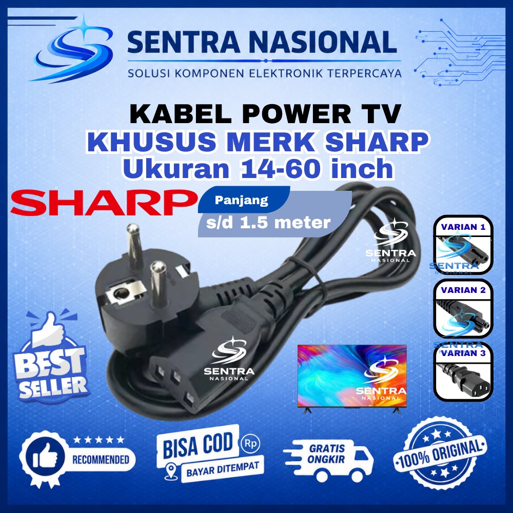 KABEL LISTRIK  TV SHARP LCD/ LED/ PLASMA HIGH QUALITY ANTI KORSLET | COK KABEL TV SHARP 32 37 40 42 