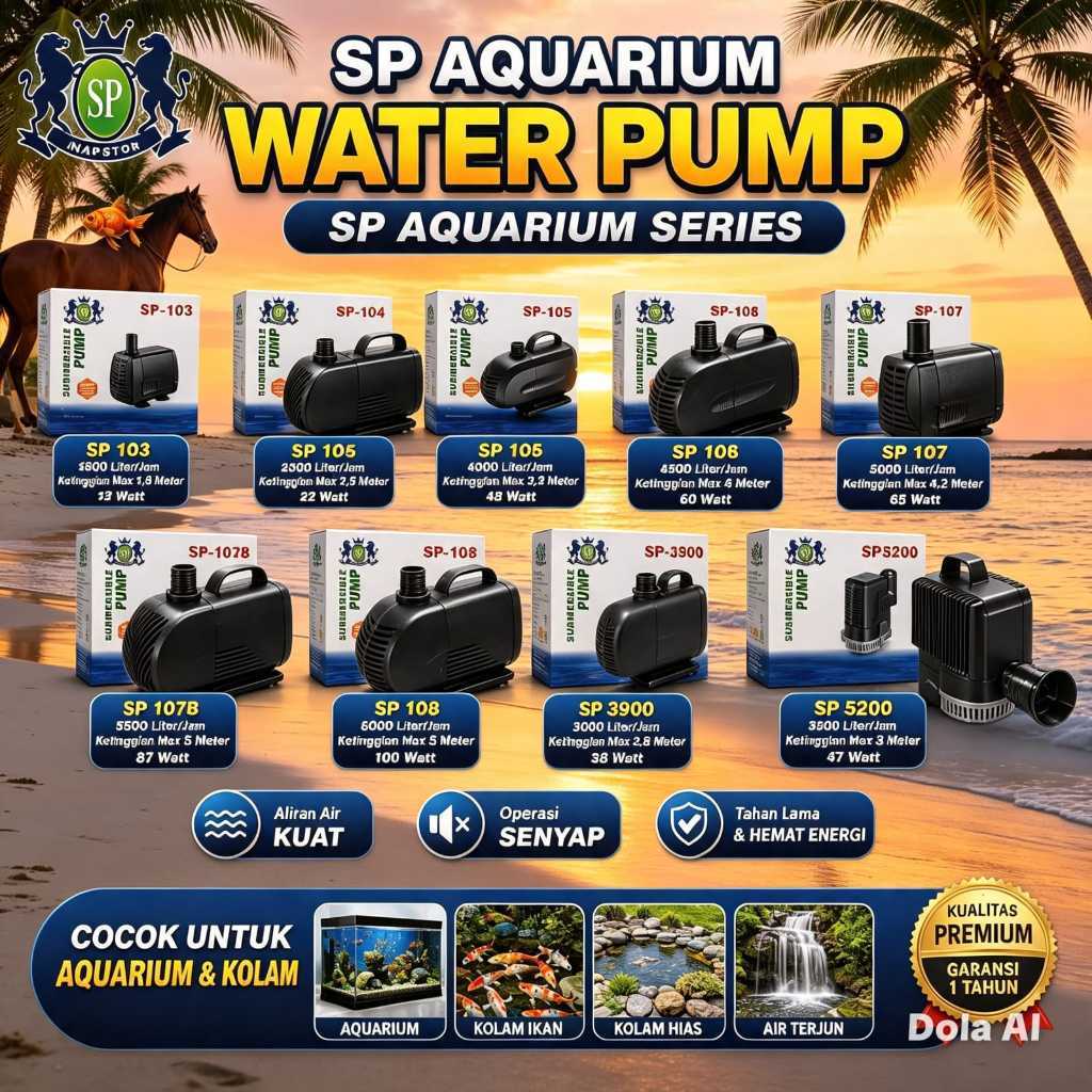 SP AQUARIUM SP 103 SP 104 SP 105 SP 106 SP 107 SP 107B B SP 108 SP 3900 SP 5200 Horse Kuda Mesin Pom
