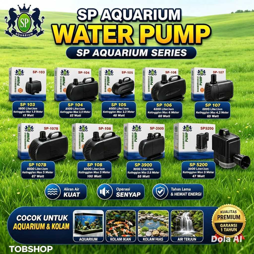 SP AQUARIUM SP 103 SP 104 SP 105 SP 106 SP 107 SP 107B B SP 108 SP 3900 SP 5200 Horse Kuda Mesin Pom