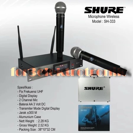 Mic Wireless Shure SH 333 / Microphone SH333 Handheld