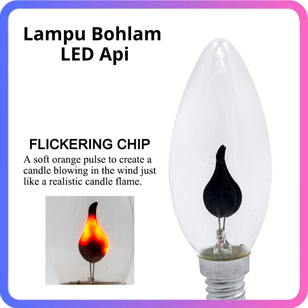 Lampu Bohlam LED Api Flickering Candle Light E27 Orange 3W - OM-BB-3W LED Api LAMPU BOHLAM LED