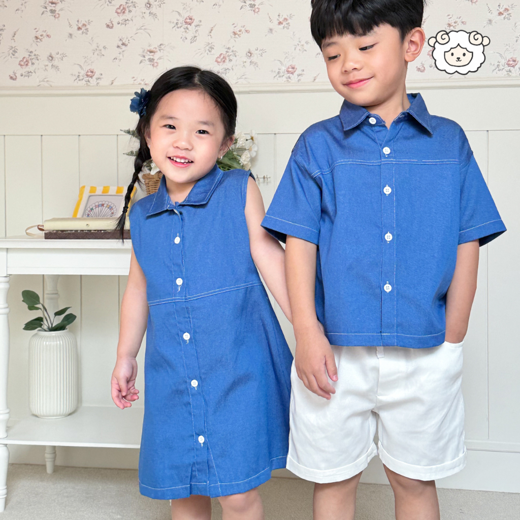 LYZORA – KARA Denim Dress Anak Perempuan