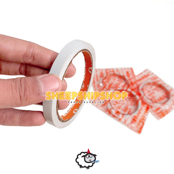 DOUBLE TAPE BESAR 1 cm Aurapack Double Tape Putih