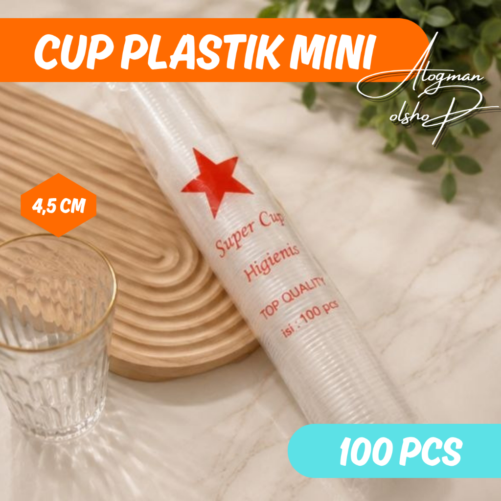 Cup Agar Mini / Puding Cap Bintang Isi 100 PCS + Tutup | Cup Plastik Pudding & Dessert | Wadah Makan