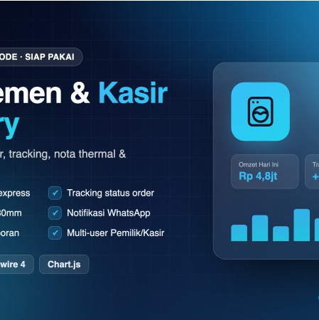 Aplikasi Kasir Laundry Kiloan & Satuan | Web POS Laravel Source Code Full Fitur + WhatsApp