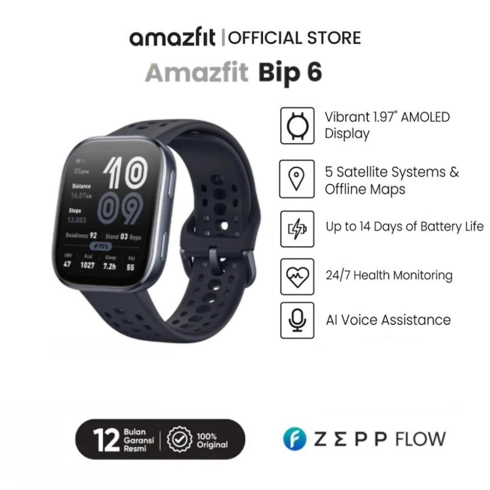 Amazfit Official Bip 6 Smart Watch 46mm AI Voice Assistance Maps with  GPS  140 Sports Modes