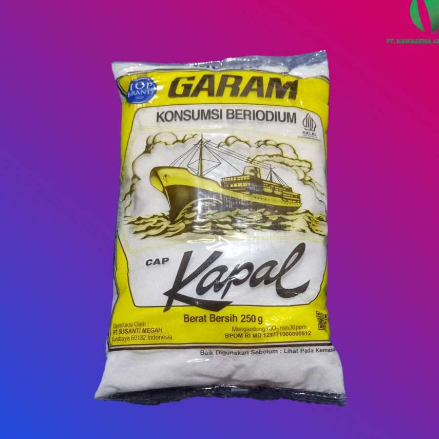 Garam Murah Beryodium Cap Kapal 250g - Garam Dapur Beryodium Praktis untuk Memasak