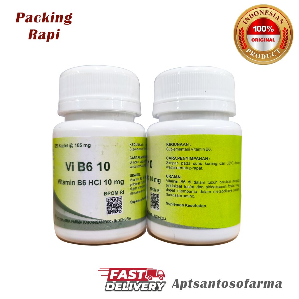 VI B6 10 Vitamin B6 10mg (250's /Botol) | Vitamin B6 Original