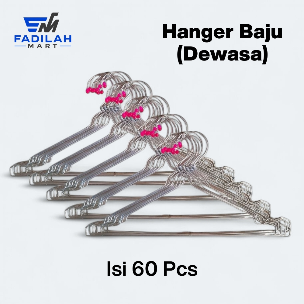60 Pcs Hanger Kawat Dewasa Anti Karat