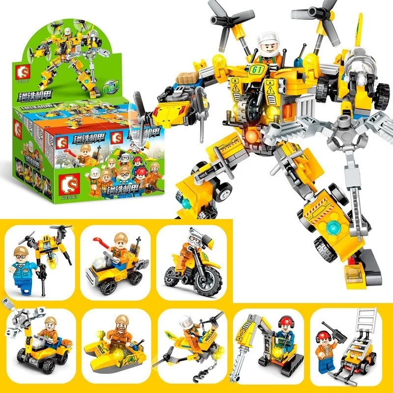 Mainan SEMBO BLOCK 603061 Mecha of Steel 8 in 1
