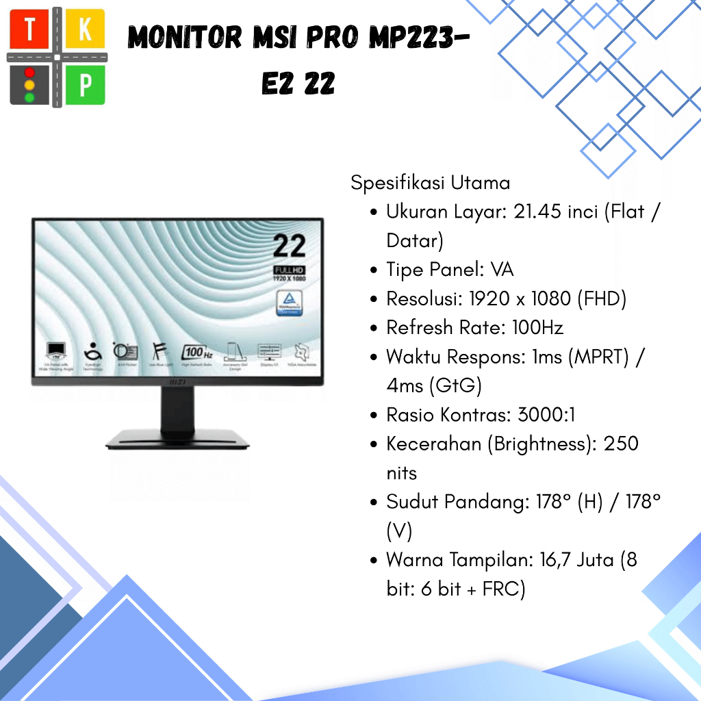 MSI PRO MP223 E2 Monitor