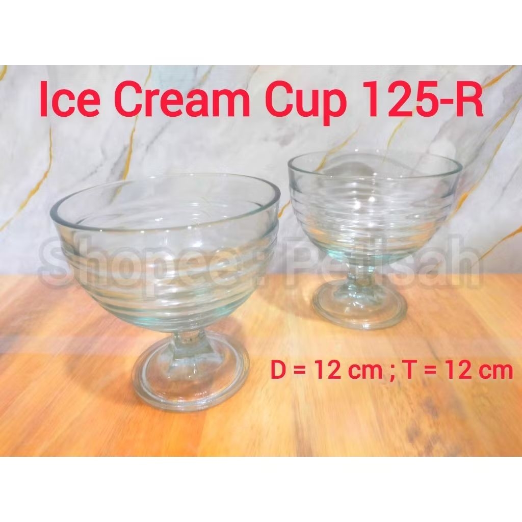 Ice Cream Cup 125-R ( 6 pcs ) / Mangkok Kaca / Mangkuk Es Krim / Mangkuk Es Teler / Mangkuk Es Cendo
