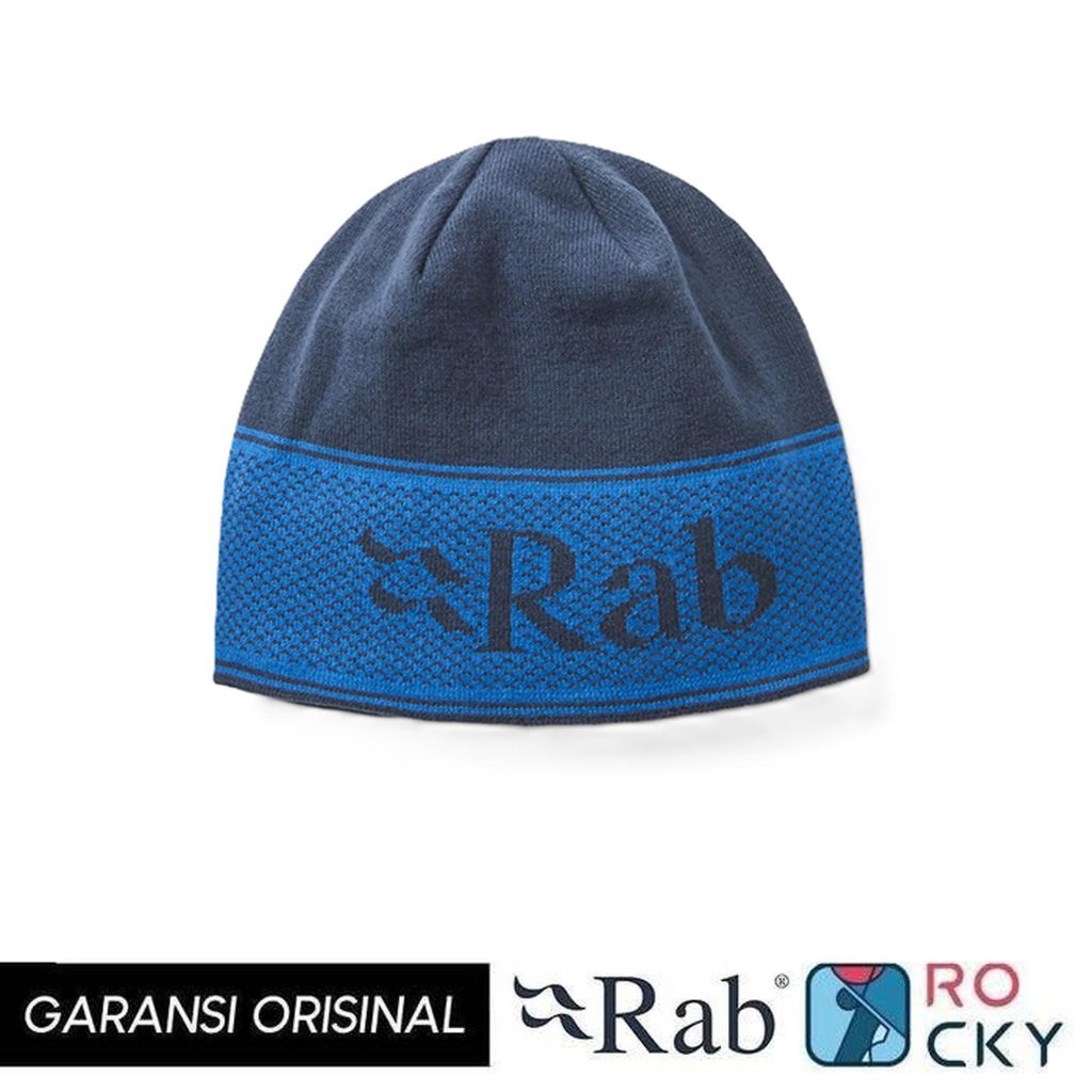 Topi Kupluk Rab Logo Band Beanie Color Tempest Blue Maya