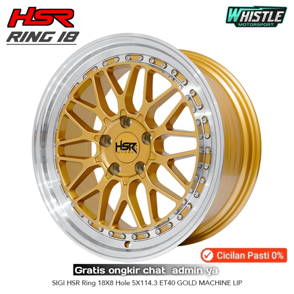VELG MODEL  BBS LM RING 19 HSR SIGI HSR R18X8 H5X114,3 ET40 GOLD/ML -GRATIS ONGKOS PENGIRIMAN