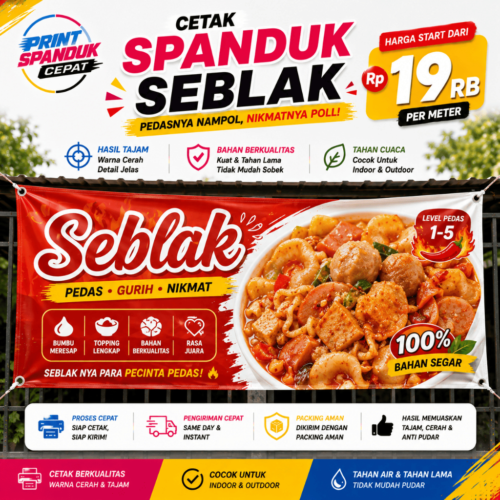 Cetak Spanduk Banner Seblak Spanduk Seblak Prasmanan Custom